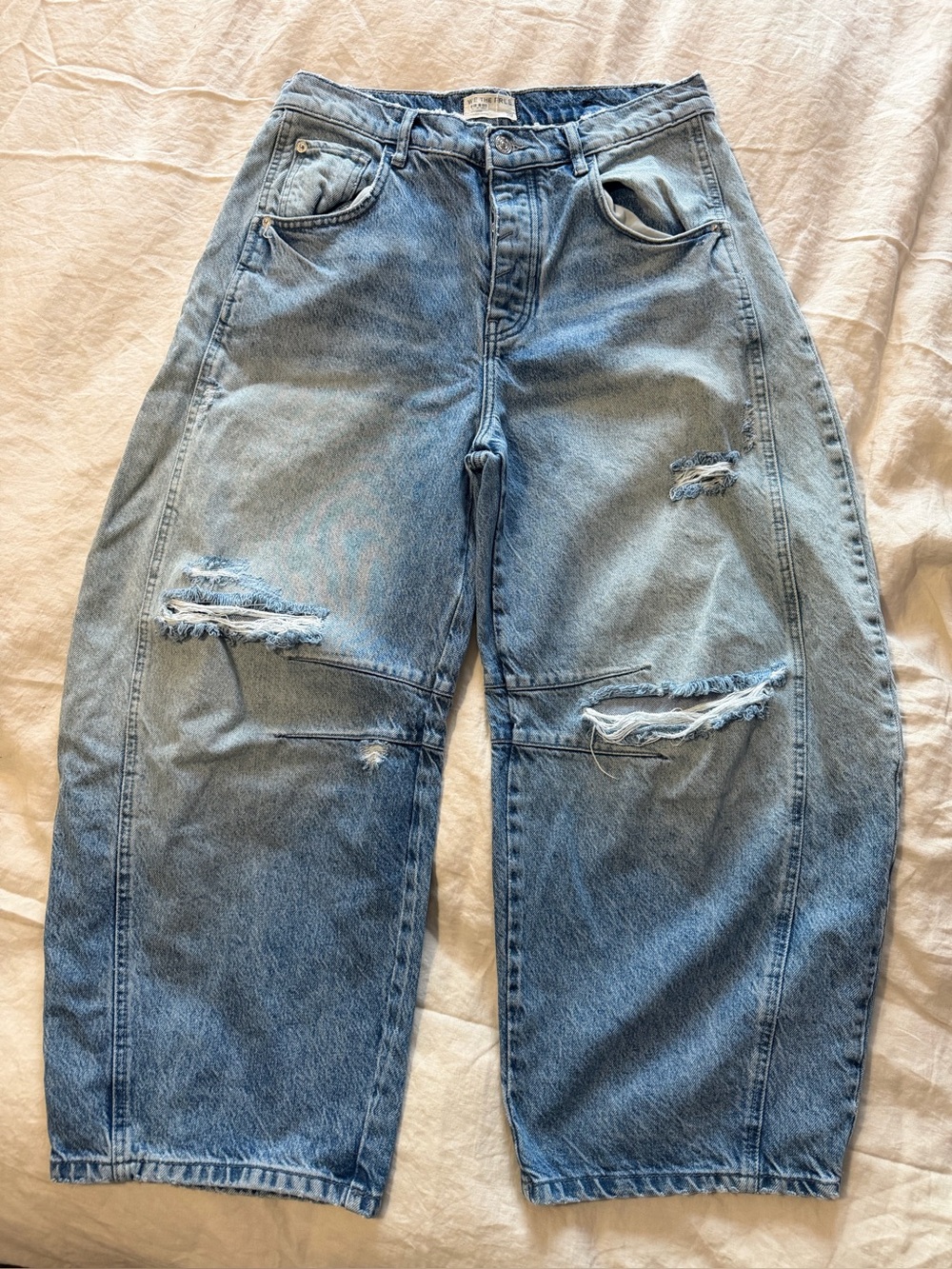 Free People We The Free Good Luck Mid-Rise Barrel Jeans
